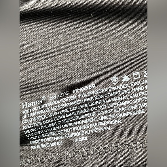 HANES T-Shirt Bra 2XL MHG569 Lightly Lined Wirefree Black Convertible NWT - Picture 8 of 9